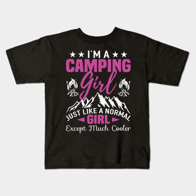 I'm a Cool Camping Girl Funny Kids T-Shirt by busines_night